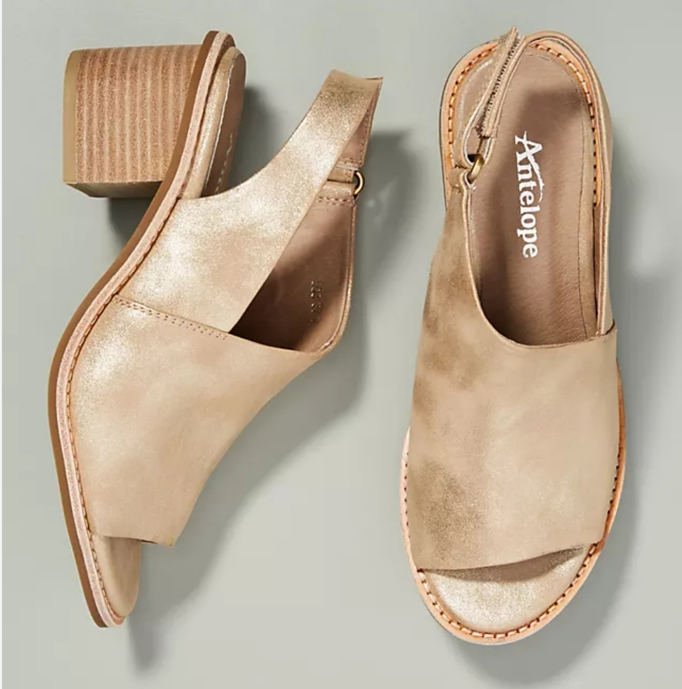 Antelope gold sling back 38